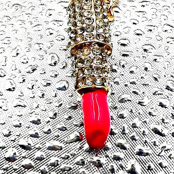 Hot Pink Lipstick Purse Charm Keychain - NEW! - Picture 3 of 5